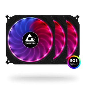 סט מאווררים למארז Chieftec 3xRGB Tornado 120MM