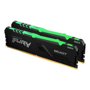 זיכרון Kingston 32GB KIT (2x16GB) DDR4 3600MHz  FURY Beast RGB C18
