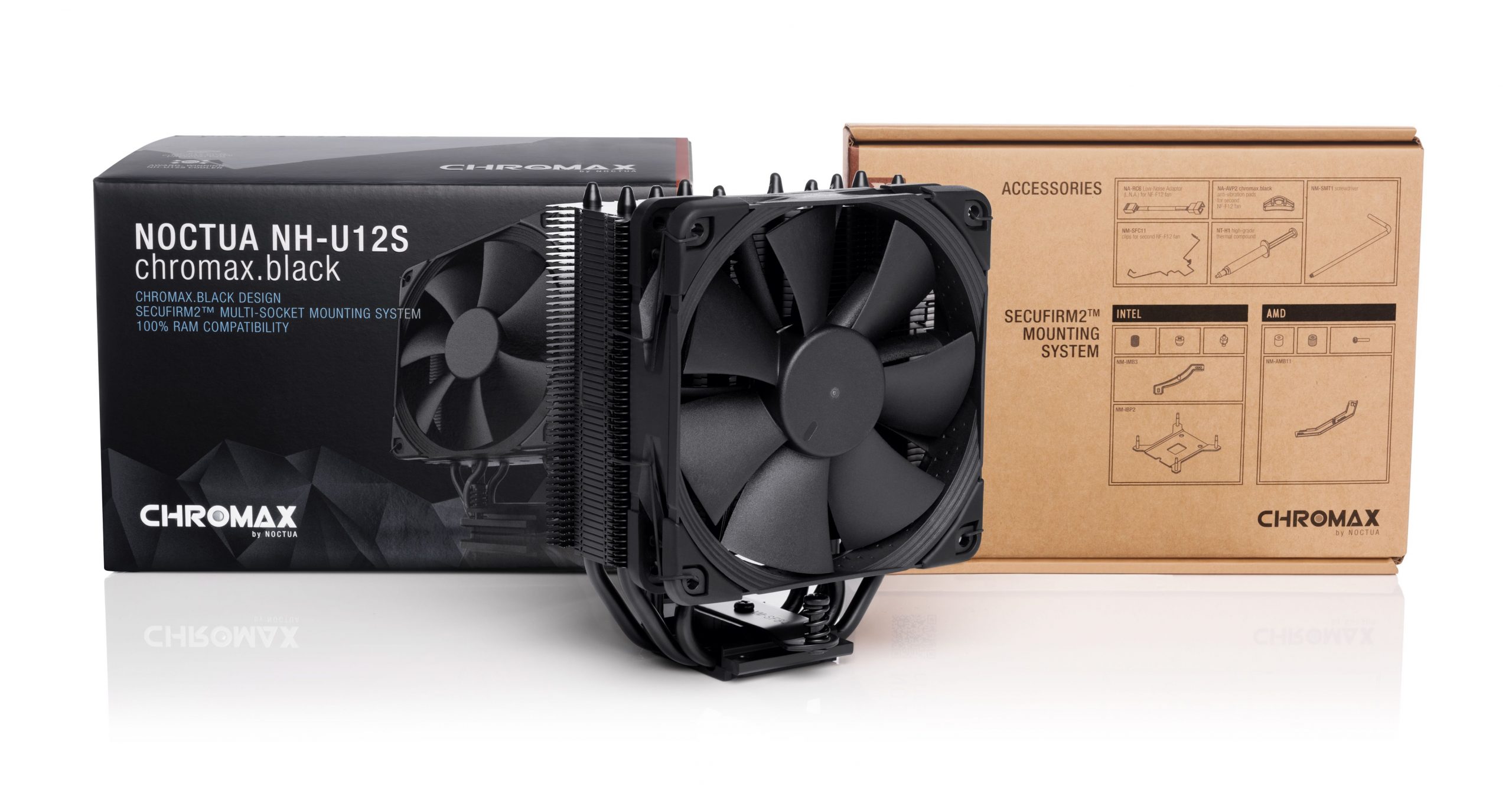 מאוורר למעבד NOCTUA NH-U12S chromax.black CPU COOLER – תמונה 4