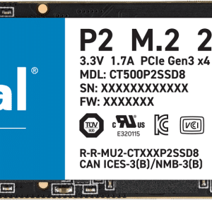 כונן 500GB SSD NVME Crucial CT500P2SSD8 P2 M.2
