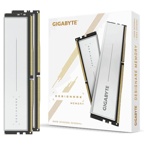 זיכרון Gigabyte 64GB KIT (2x32GB) DDR4 3200MHz DESIGNARE White C16