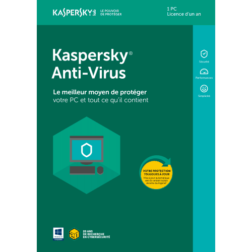 תוכנת אנטי וירוס Kaspersky Antivirus רישיון למחשב אחד