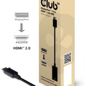 מתאם Club3D DisplayPort 1.4 to HDMI 2.0b 4K/60Hz UHD/3D HDR Active Adapter