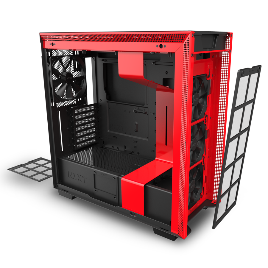 מארז NZXT H710 Matte Black/Red ATX Mid Tower צבע שחור ואדום – תמונה 2