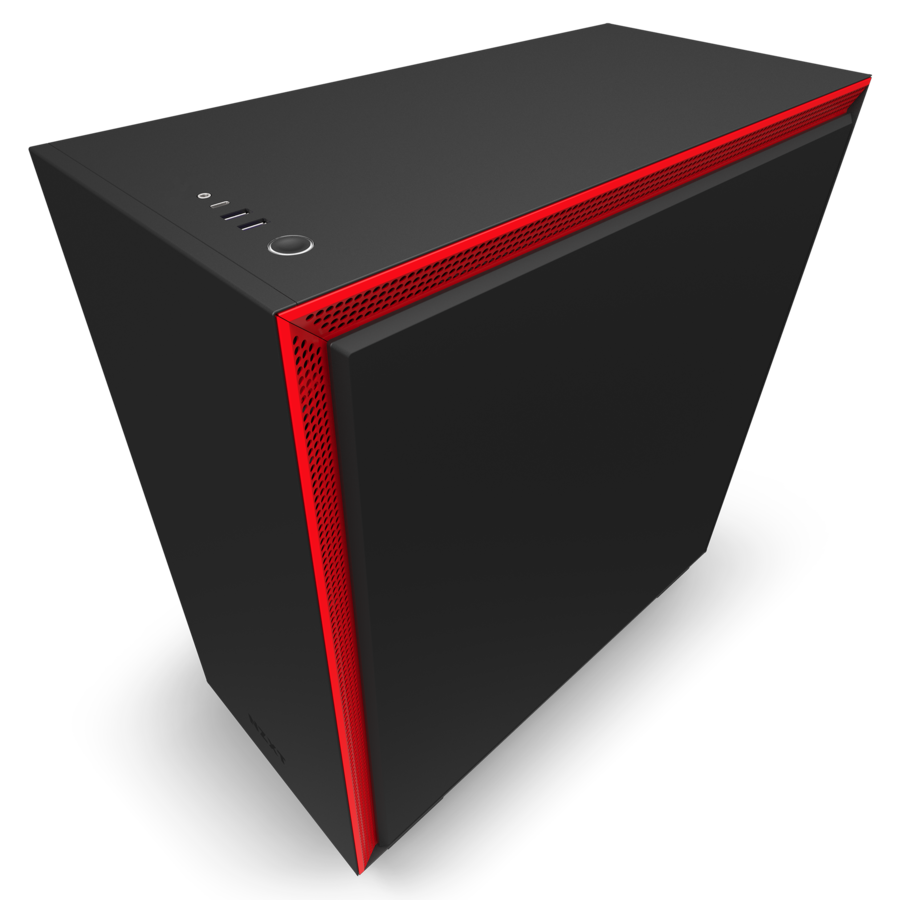 מארז NZXT H710 Matte Black/Red ATX Mid Tower צבע שחור ואדום – תמונה 3