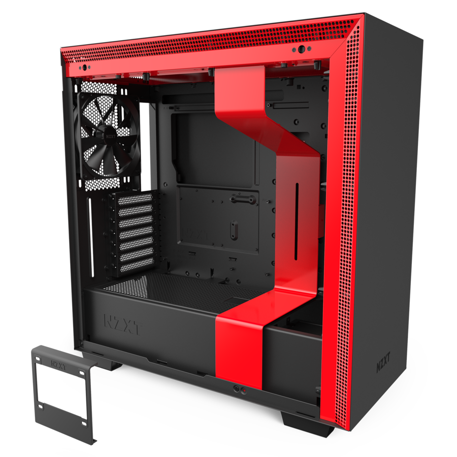 מארז NZXT H710 Matte Black/Red ATX Mid Tower צבע שחור ואדום
