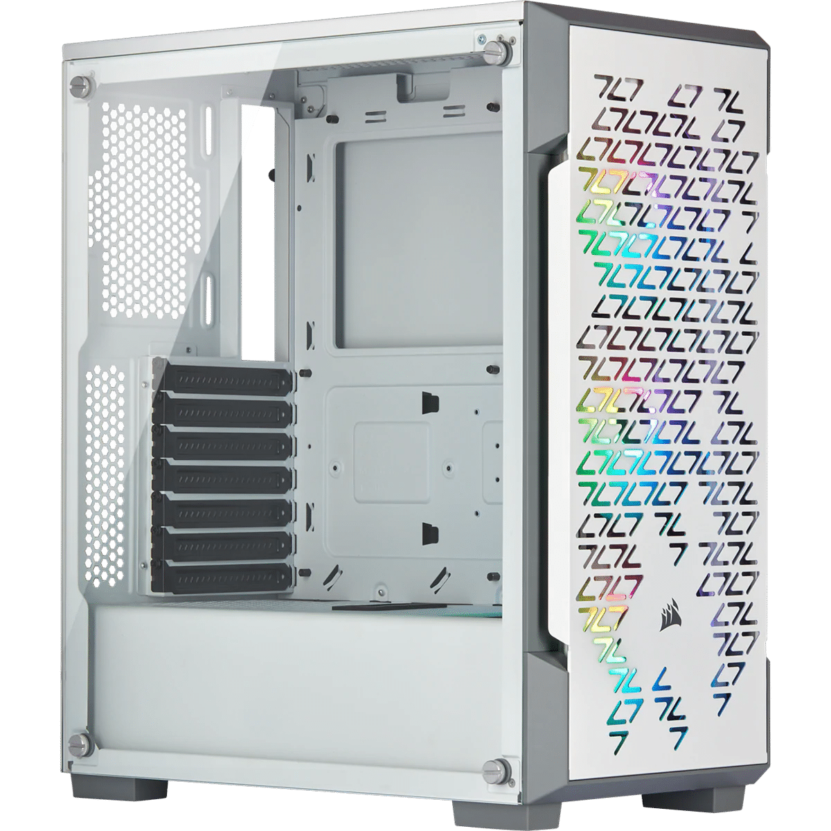 מארז Corsair iCUE 220T RGB WHITE Mid Tower צבע לבן