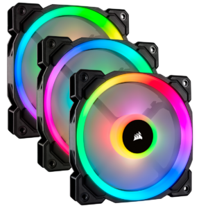 סט מאווררים למארז CORSAIR LL120 RGB 120mm BLACK RGB