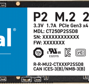 כונן 250GB SSD NVME Crucial CT250P2SSD8 P2 M.2