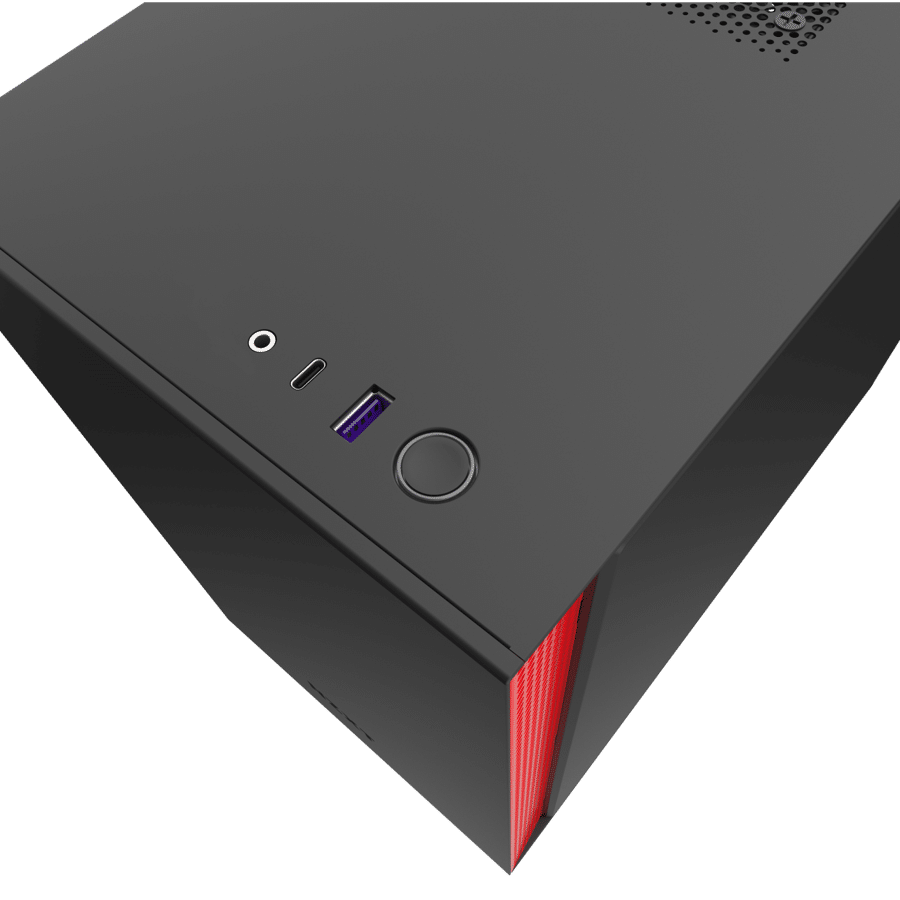 מארז NZXT H210 Matte Black-Red Mini-ITX צבע שחור אדום – תמונה 2