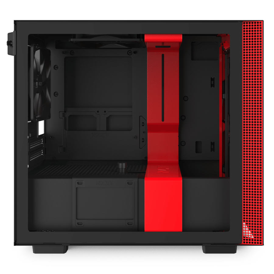 מארז NZXT H210 Matte Black-Red Mini-ITX צבע שחור אדום – תמונה 3