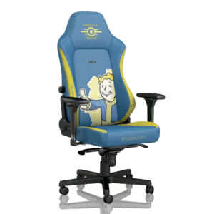 כיסא גיימינג Noblechairs HERO Fallout Vault Tec Edition Gaming Chair Black/Platinum White צבע כחול צהוב