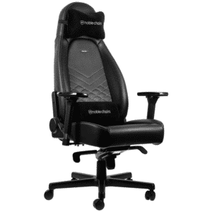 כיסא גיימינג Noblechairs ICON Gaming Chair Black/Platinum White צבע שחור ולבן פלטינום
