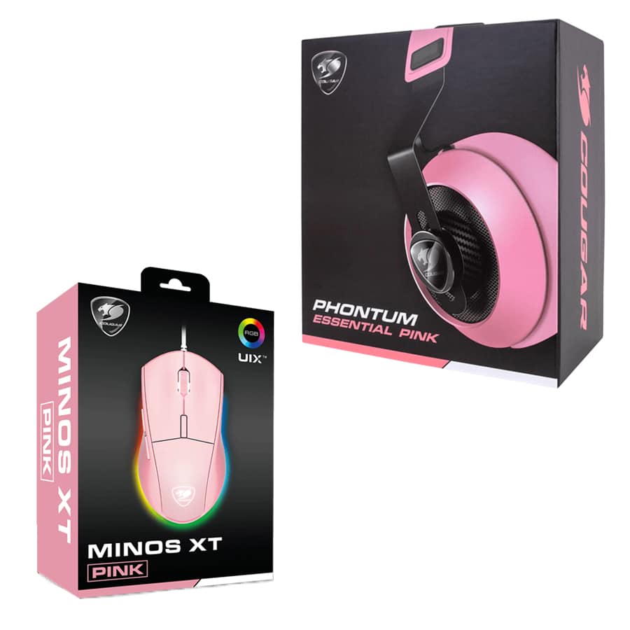סט ורוד 2in1 אוזניות ועכבר COUGAR Pink