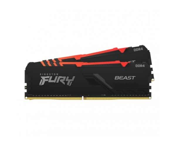 זיכרון Kingston 32GB KIT (2x16GB) DDR4 3200MHz FURY Beast RGB C16