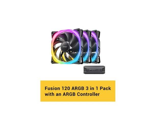 סט מאווררים למארז Antec Fusion 120 ARGB 3+C 3X120MM