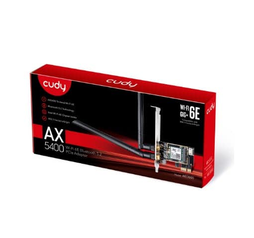 כרטיס רשת אלחוטי Cudy AX5400 WE3000S Wi-Fi 6E Bluetooth 5.0 PCIe Adapter – תמונה 2